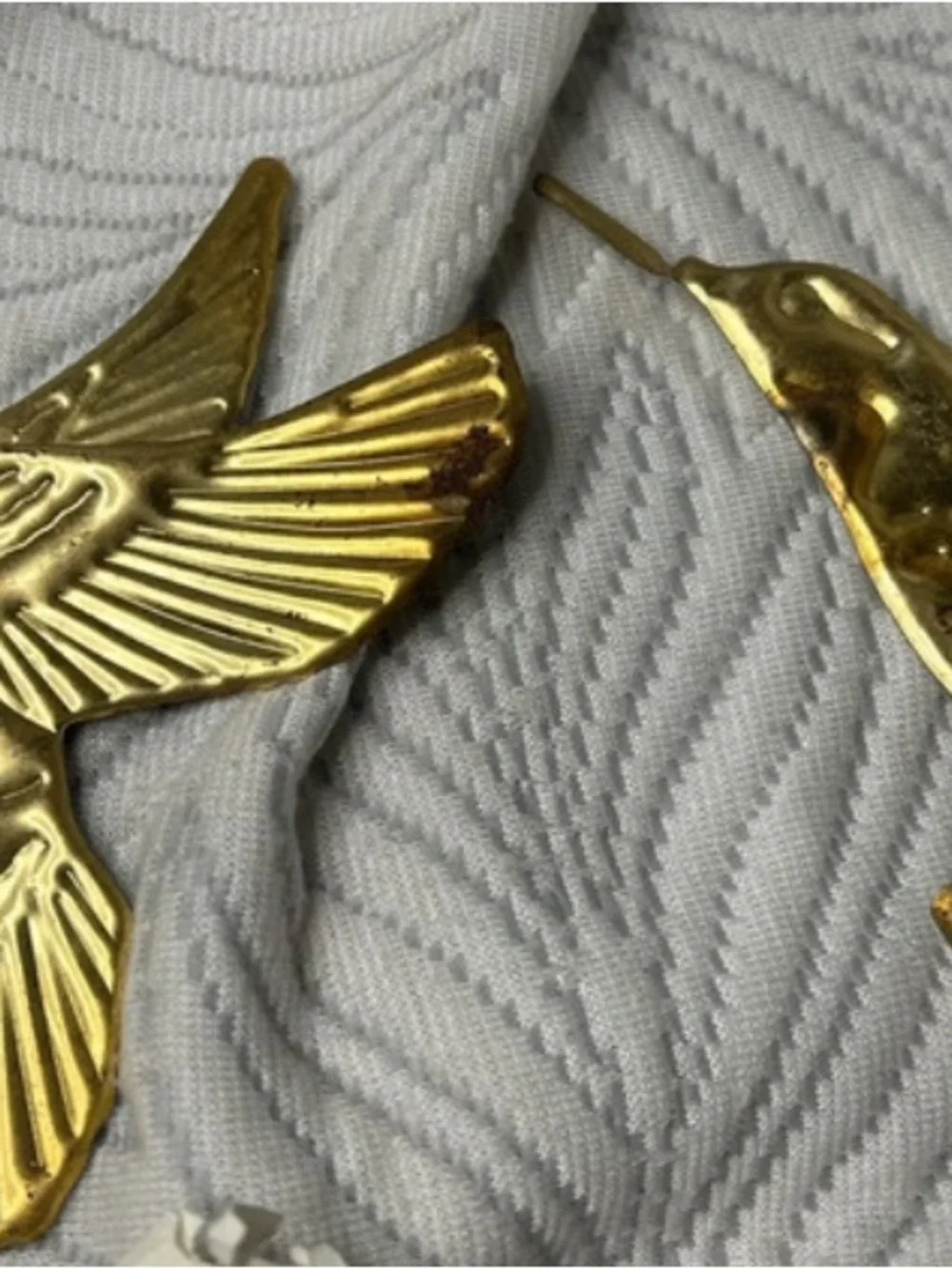 Gold Hummingbird and Flower Wall Decor - Elegant Metal Accent